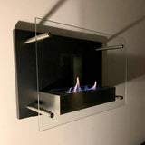 CACH Fires Nevada Bio-Wandkamin, Schwarzer Bioethanol-Wandkamin mit Glasfrontpaneel, Brenndauer bis zu 6 Stunden, für gemütliche Abende mit der Familie, 2 kW.