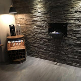 CACH Fires Nevada Bio-Wandkamin, Schwarzer Bioethanol-Wandkamin mit Glasfrontpaneel, Brenndauer bis zu 6 Stunden, für gemütliche Abende mit der Familie, 2 kW.