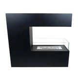 CACH Fires Topeka Freistehender Bioethanol-Kamin, schwarzes Design, 2,4 kW, trennt zwei Räume, hochwertiges, modernes und elegantes Erscheinungsbild.