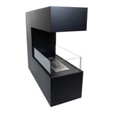 CACH Fires Topeka Freistehender Bioethanol-Kamin, schwarzes Design, 2,4 kW, trennt zwei Räume, hochwertiges, modernes und elegantes Erscheinungsbild.
