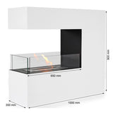 CACH Fires Topeka Bio-Standkamin, Weiß, 100 cm, Pulverbeschichtet, 2,4 kW, ein einfaches und elegantes Designstück, pulverbeschichtete Oberfläche.
