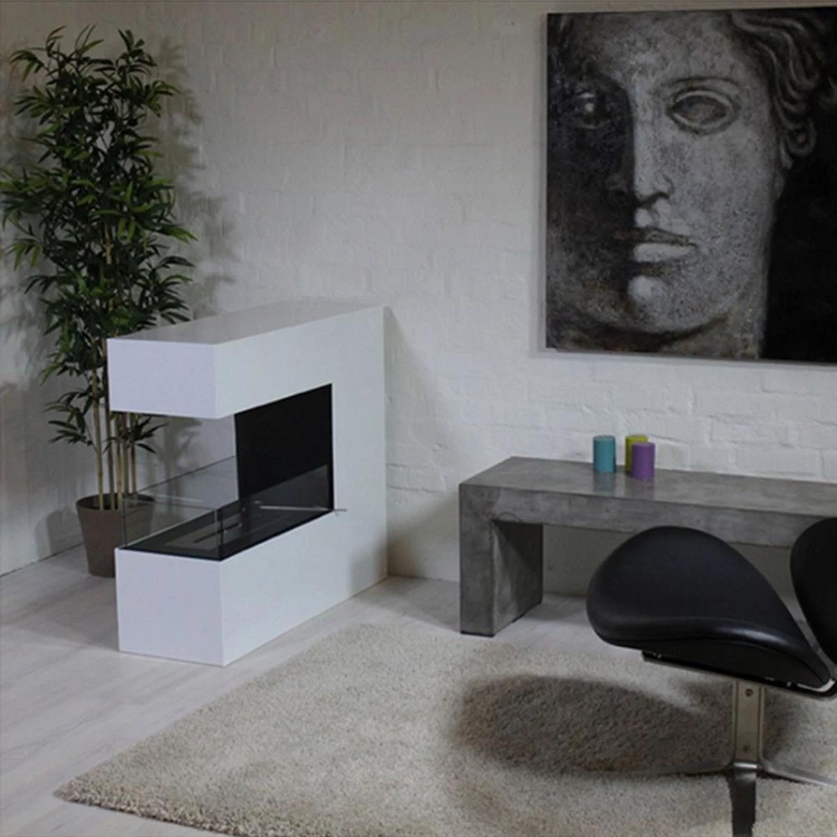 CACH Fires Topeka Bio-Standkamin, Weiß, 100 cm, Pulverbeschichtet, 2,4 kW, ein einfaches und elegantes Designstück, pulverbeschichtete Oberfläche.