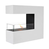 CACH Fires Topeka Bio-Standkamin, Weiß, 100 cm, Pulverbeschichtet, 2,4 kW, ein einfaches und elegantes Designstück, pulverbeschichtete Oberfläche.
