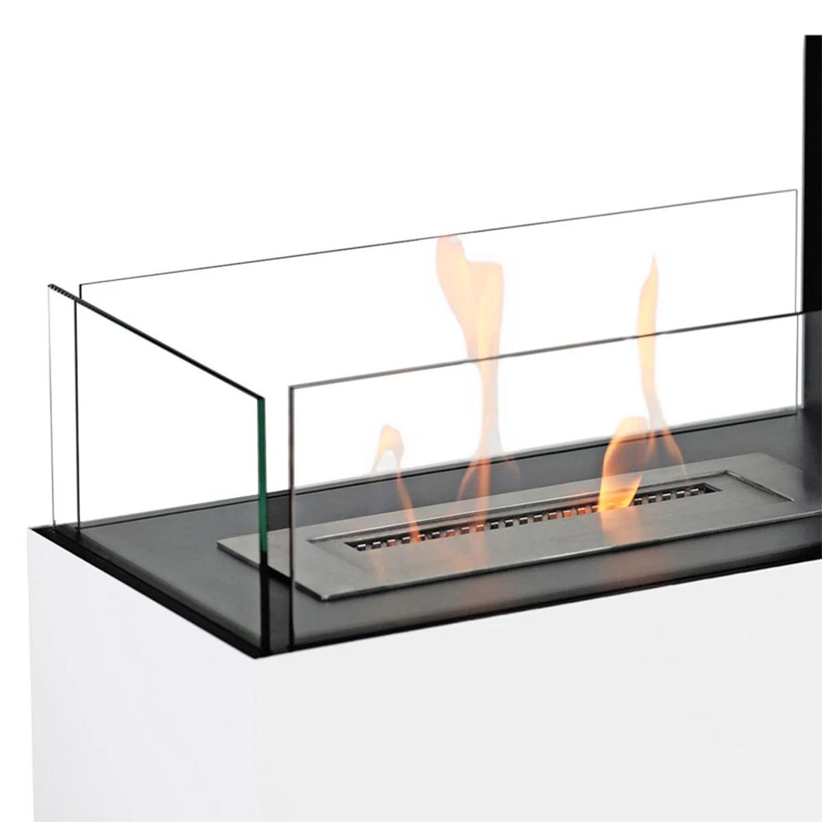 CACH Fires Topeka Bio-Standkamin, Weiß, 100 cm, Pulverbeschichtet, 2,4 kW, ein einfaches und elegantes Designstück, pulverbeschichtete Oberfläche.