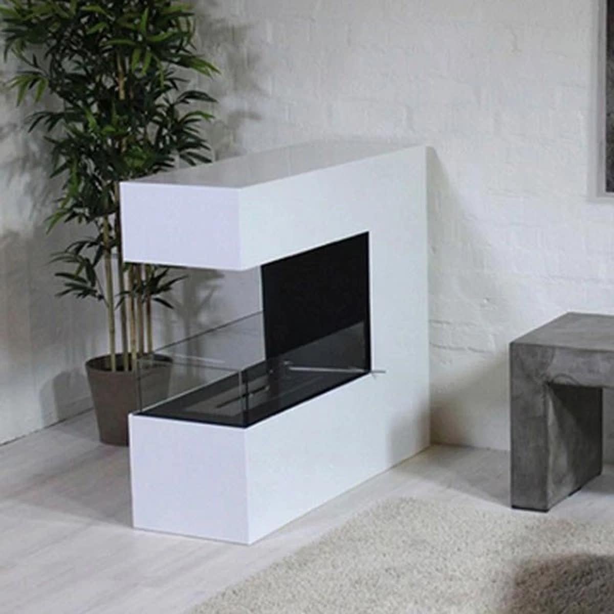 CACH Fires Topeka Bio-Standkamin, Weiß, 100 cm, Pulverbeschichtet, 2,4 kW, ein einfaches und elegantes Designstück, pulverbeschichtete Oberfläche.