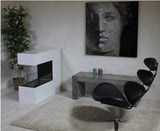 CACH Fires Topeka Bio-Standkamin, Weiß, 100 cm, Pulverbeschichtet, 2,4 kW, ein einfaches und elegantes Designstück, pulverbeschichtete Oberfläche.