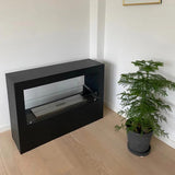 CACH Fires Biostand-Kamin, Schwarz, Groß, freistehender Kamin mit 4-Liter-Brenner, bis zu 6,5 Stunden Brenndauer, 3,3 kW.