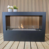 CACH Fires Biostand-Kamin, Schwarz, Groß, freistehender Kamin mit 4-Liter-Brenner, bis zu 6,5 Stunden Brenndauer, 3,3 kW.