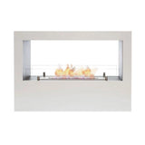 CACH Fires Lansing Bioethanol Standkamin, Weiß, Flammenansicht von 2 Seiten, 3,3 kW, 3,5-Liter-Brenner, 7,5 Stunden Brenndauer