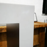 CACH Fires Lansing Bioethanol Standkamin, Weiß, Flammenansicht von 2 Seiten, 3,3 kW, 3,5-Liter-Brenner, 7,5 Stunden Brenndauer