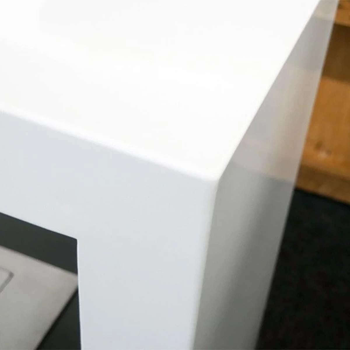 CACH Fires Lansing Bioethanol Standkamin, Weiß, Flammenansicht von 2 Seiten, 3,3 kW, 3,5-Liter-Brenner, 7,5 Stunden Brenndauer