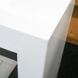 CACH Fires Lansing Bioethanol Standkamin, Weiß, Flammenansicht von 2 Seiten, 3,3 kW, 3,5-Liter-Brenner, 7,5 Stunden Brenndauer