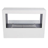 CACH Fires Lansing Bioethanol Standkamin, Weiß, Flammenansicht von 2 Seiten, 3,3 kW, 3,5-Liter-Brenner, 7,5 Stunden Brenndauer
