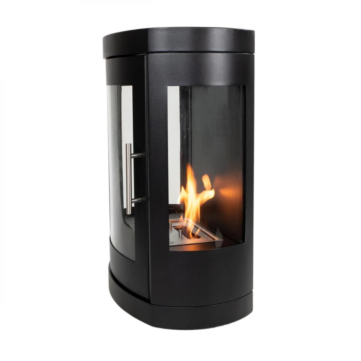 CACH Fires Oregon Bioethanolofen, traditioneller Holzofen-Look, wandmontiert, kein Schornstein erforderlich, 2 kW.
