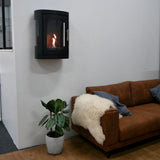 CACH Fires Oregon Bioethanolofen, traditioneller Holzofen-Look, wandmontiert, kein Schornstein erforderlich, 2 kW.