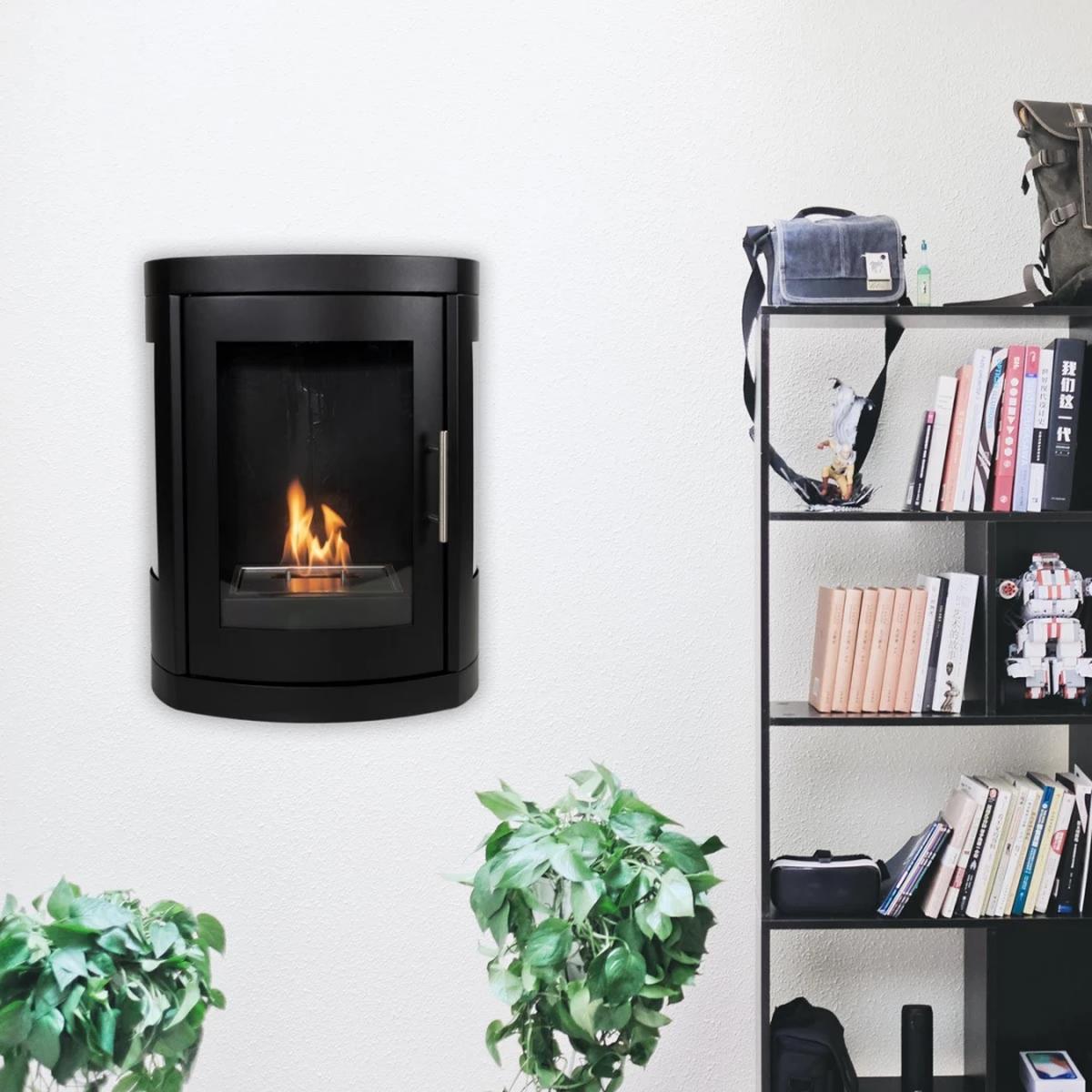 CACH Fires Oregon Bioethanolofen, traditioneller Holzofen-Look, wandmontiert, kein Schornstein erforderlich, 2 kW.