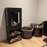 CACH Fires Cheyenne Schwarzer Bioethanol-Kamin, 95 cm hoch, 3-seitige Flammenansicht, 1,9 kW