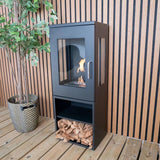 CACH Fires Cheyenne Schwarzer Bioethanol-Kamin, 95 cm hoch, 3-seitige Flammenansicht, 1,9 kW