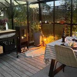 CACH Fires Cheyenne Schwarzer Bioethanol-Kamin, 95 cm hoch, 3-seitige Flammenansicht, 1,9 kW