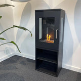 CACH Fires Cheyenne Schwarzer Bioethanol-Kamin, 95 cm hoch, 3-seitige Flammenansicht, 1,9 kW
