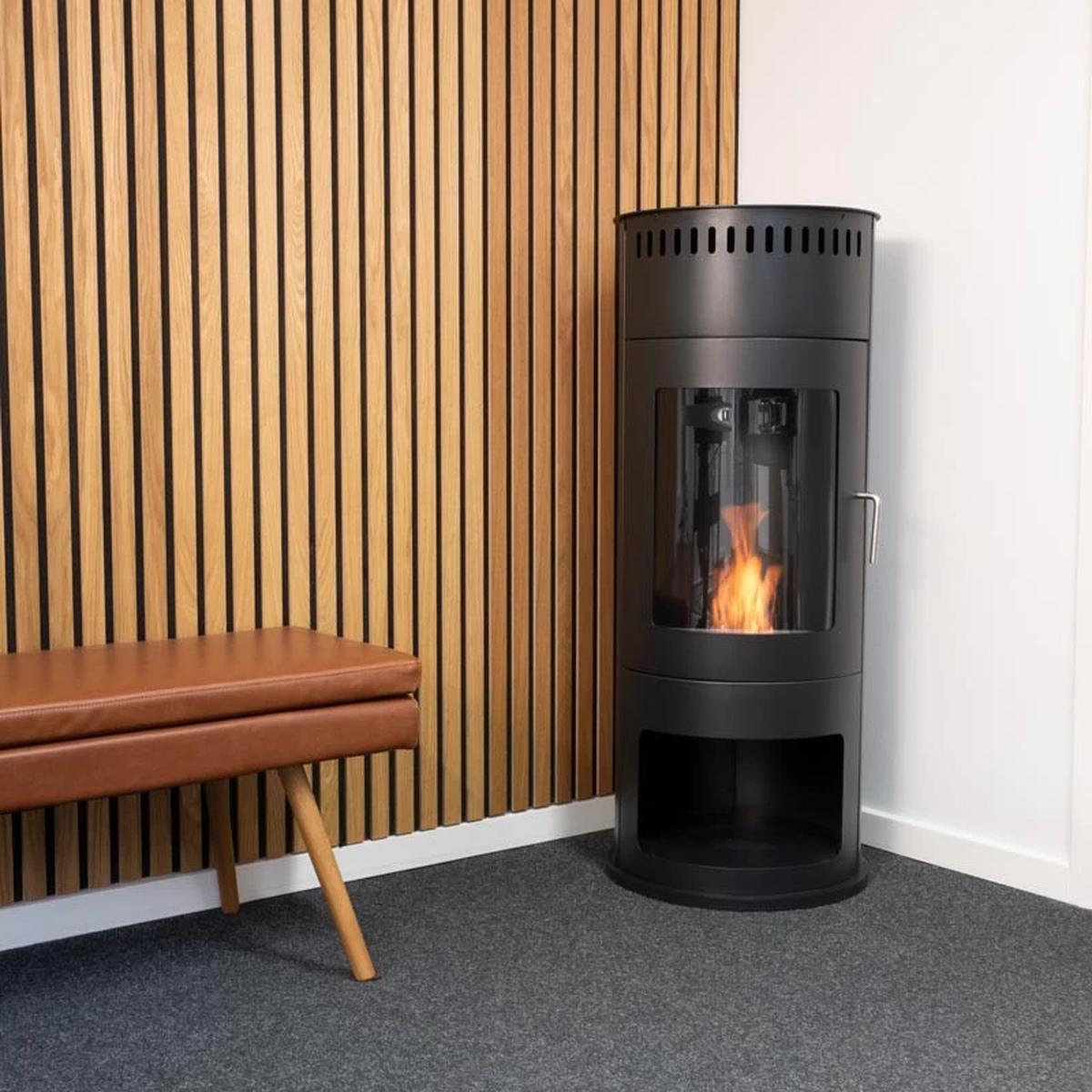 CACH Fires Washington Ethanol Kamin, Schwarz, H: 112,4 x B: 42 x T: 42 cm, Brenndauer 6 Stunden, 2,2 kW
