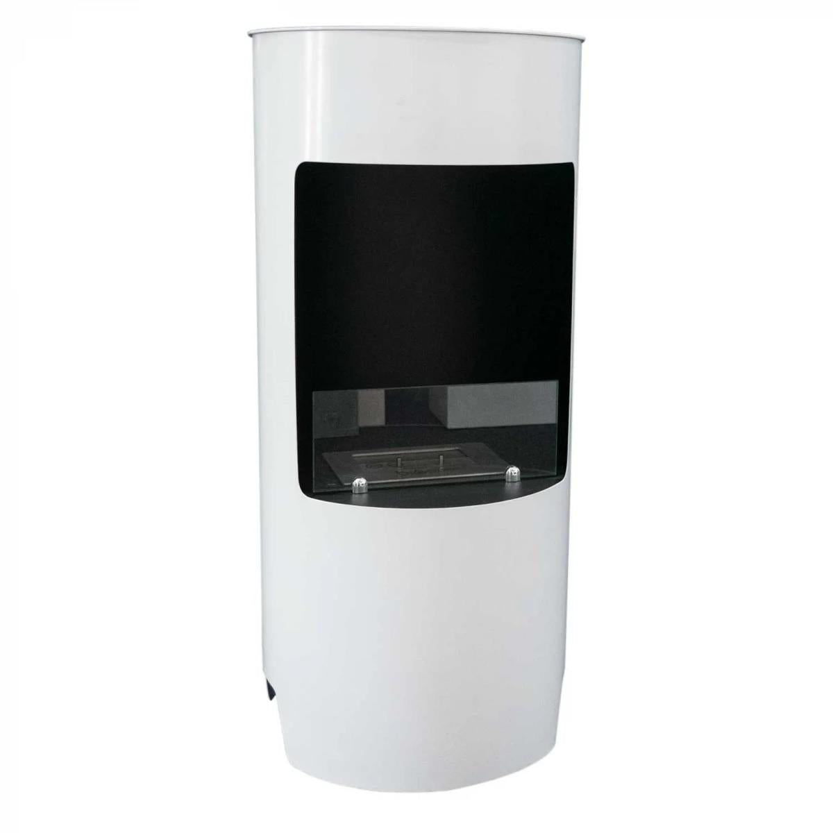 CACH Fires Montgomery Weiß, Offener Ethanol-Herd, Kaminoptik, H: 95 x Ø 45 cm, 4,5 Stunden Brenndauer, 1,9 kW