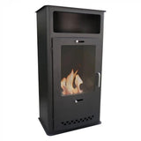 CACH Fires Boston freistehender Kamin, schwarz, Glastür, Bioethanol, 1,9 kW