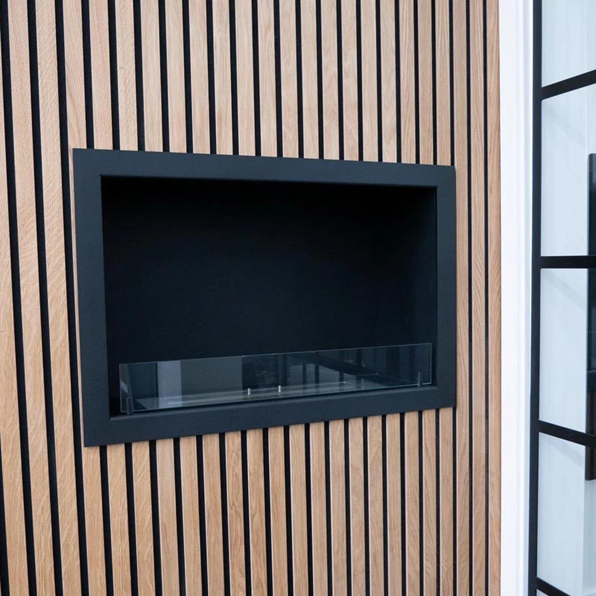CACH Fires Foco One 800 Medium, Bioethanol-Kamin mit ferngesteuertem Brenner, Breite 80 cm, Flammen sichtbar von einer Seite, 3,2 kW