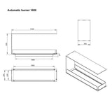 CACH Fires Foco Raumteiler 1100 Medium, Raumteiler Bioethanol Kamin, 110 cm Breite, 2 Brenner zur Auswahl, 6,2 kW