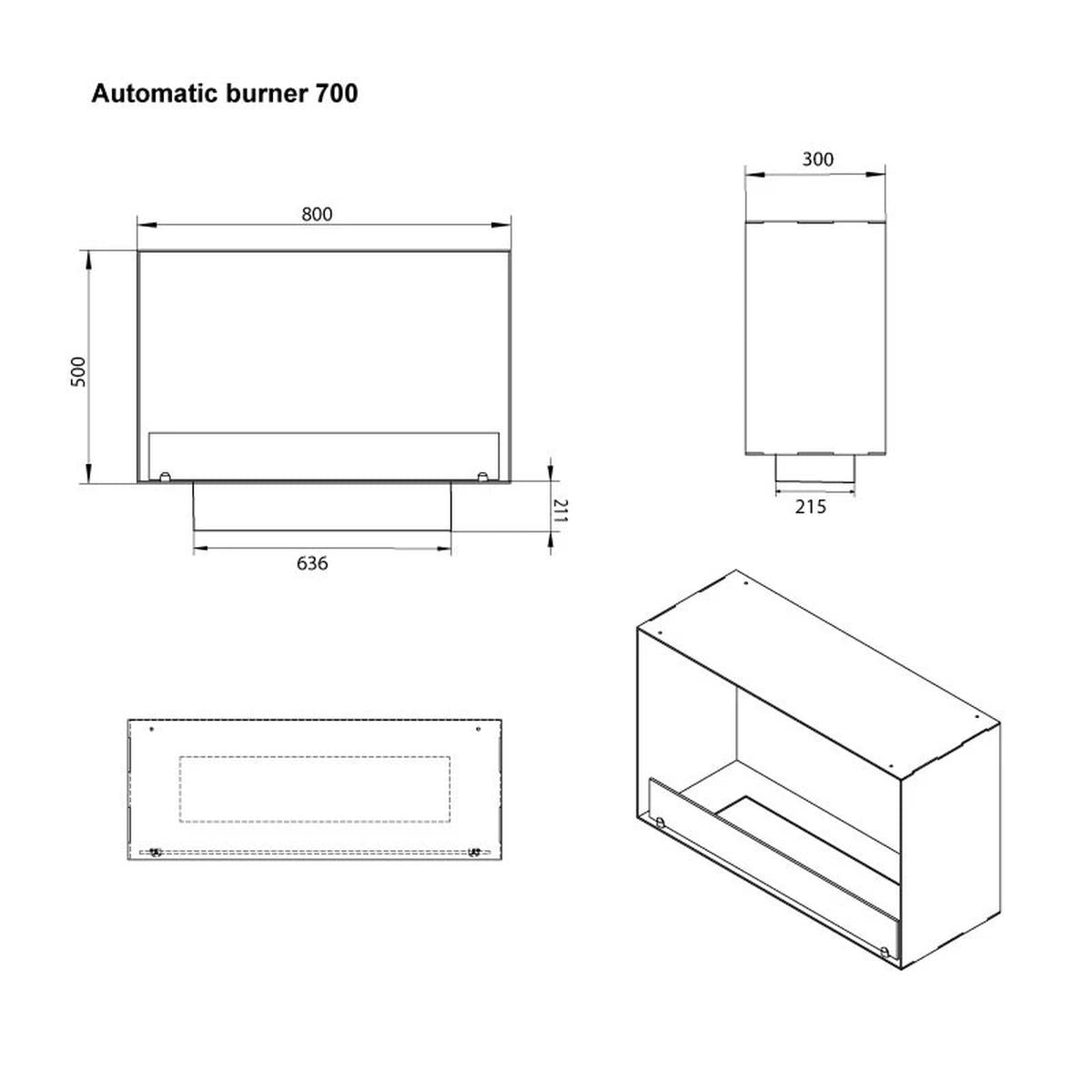 CACH Fires Foco One 800 Medium, Bioethanol-Kamin, 80 cm Breite, 2 Brenner, 3,2 kW, je nach Brennerauswahl.