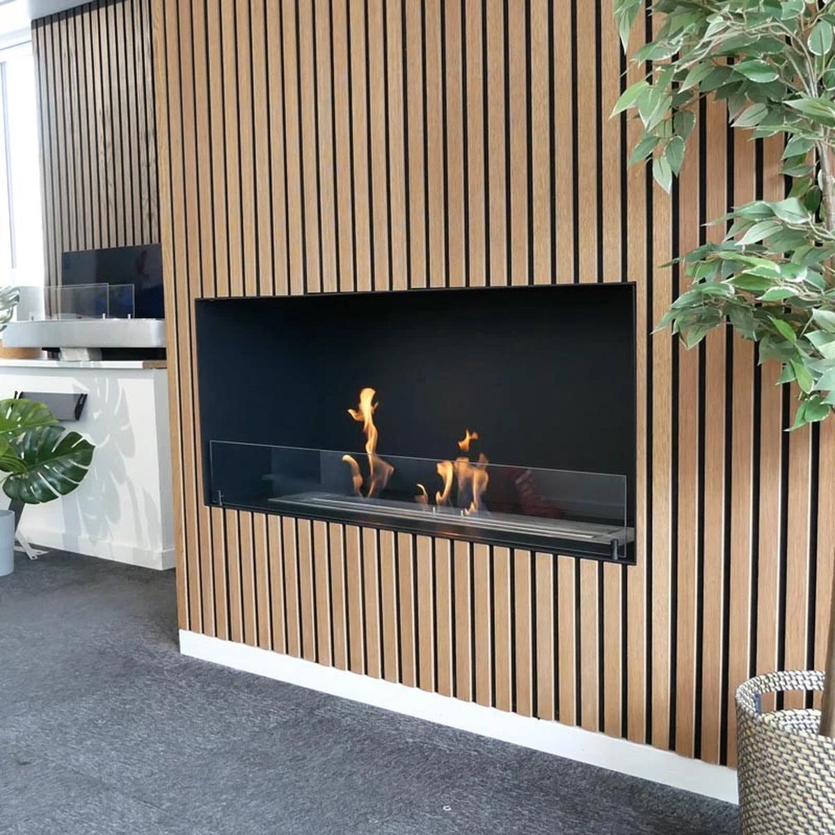 CACH Fires Foco One 1200, Einseitiger Bioethanol-Einbaukamin für die Wand, Manueller/Automatischer Brenner, 6,2 kW