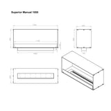 CACH Fires Foco One 1200, Einseitiger Bioethanol-Einbaukamin für die Wand, Manueller/Automatischer Brenner, 6,2 kW