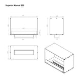 CACH Fires Foco One 800, Bioethanol-Kamin, einseitig offen, manueller oder automatischer Brenner, 3,2 kW