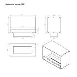 CACH Fires Foco One 800, Bioethanol-Kamin, einseitig offen, manueller oder automatischer Brenner, 3,2 kW