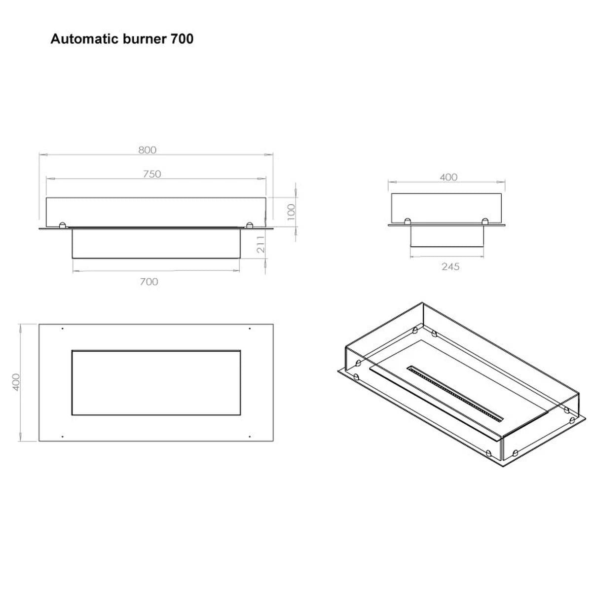 CACH Fires Foco Free 800, DIY Kaminprojekt Basis, manueller Brenner, 3,2 kW