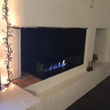 CACH Fires Fokus Ecke Links 800, 3,2 kW, Eckkamin für die linke Seite, Flammen sichtbar von zwei Seiten, optional normale oder automatische Brennkammer.