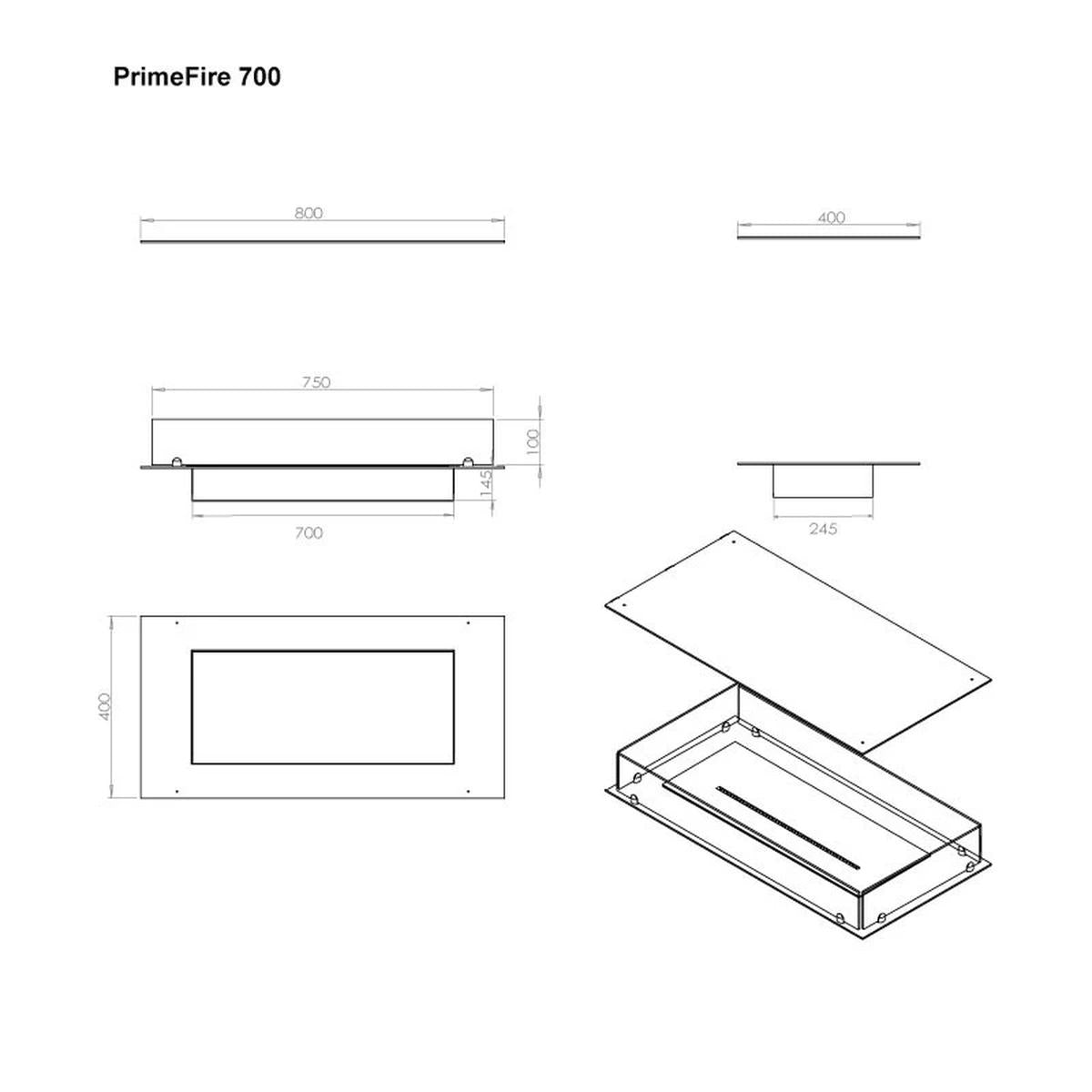 CACH Fires Foco Four 800, 4-seitiger Bioethanol-Kamin, verschiedene Brenneroptionen, 3,2 kW