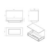 CACH Fires Foco Three 800, dreiseitiger Bioethanol-Kamin zur Wandmontage, manueller oder automatischer Brenner, 3,2 kW