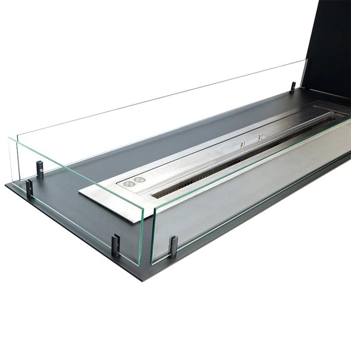 CACH Fires Foco Raumteiler 1200, Bioethanol-Kamin, dreiseitig, Raumteiler, automatischer und manueller Brenner, 6,2 kW.