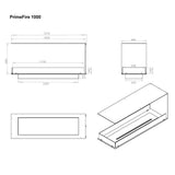 CACH Fires Foco Raumteiler 1200, Bioethanol-Kamin, dreiseitig, Raumteiler, automatischer und manueller Brenner, 6,2 kW.
