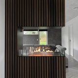 CACH Fires Foco Raumteiler 800, Kamin als Raumteiler, 3-seitige sichtbare Flammen, manueller oder automatischer Feuerraum, 3,2 kW