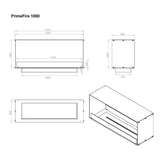 CACH Fires Foco Two 1200, doppelseitiger Bioethanol-Wandkamin, manueller oder automatischer Brenner, 6,2 kW