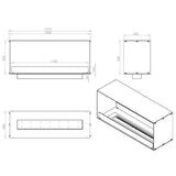CACH Fires Foco Two 1200, doppelseitiger Bioethanol-Wandkamin, manueller oder automatischer Brenner, 6,2 kW