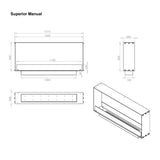 CACH Fires Foco Two 1200 Slim, schmaler Tunnelkamin, Breite 20 cm, geeignet für schmale Wände, 6,5 kW