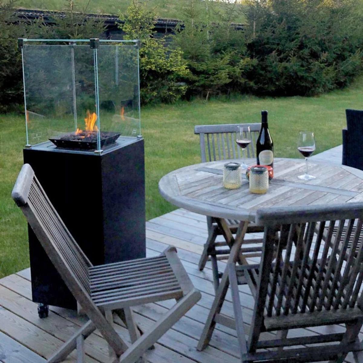 CACH Fires Muztag Malaga Terrassenheizung, freistehender Gasofen, 7,3 kW, für gemütliche Wärme auf Ihrer Terrasse.