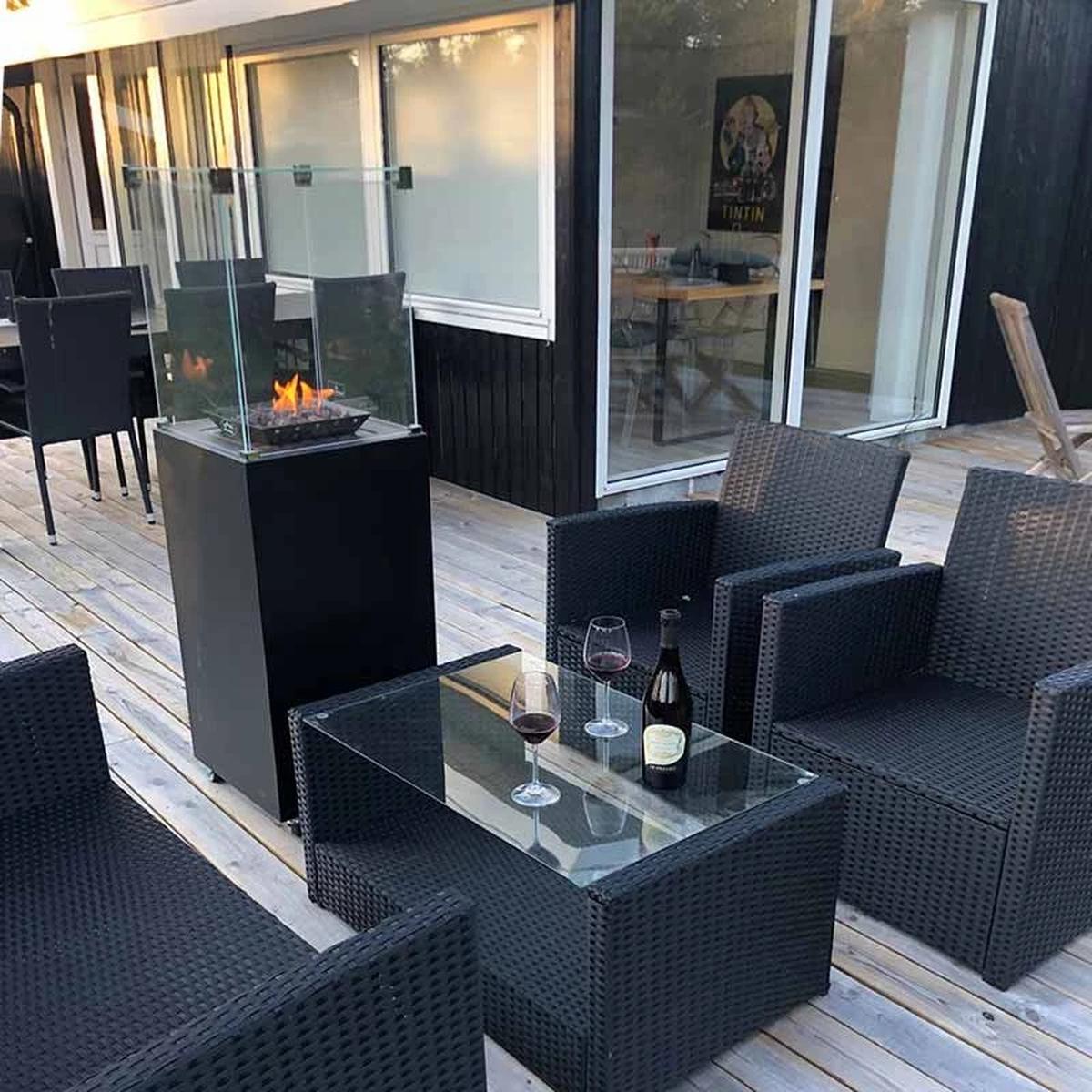 CACH Fires Muztag Malaga Terrassenheizung, freistehender Gasofen, 7,3 kW, für gemütliche Wärme auf Ihrer Terrasse.