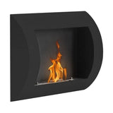 CACH Fires Ocean Ethanol Wandkamin Schwarz, 1,75 kW, 0,7 Liter Brenner, bis zu 2 Stunden Brenndauer