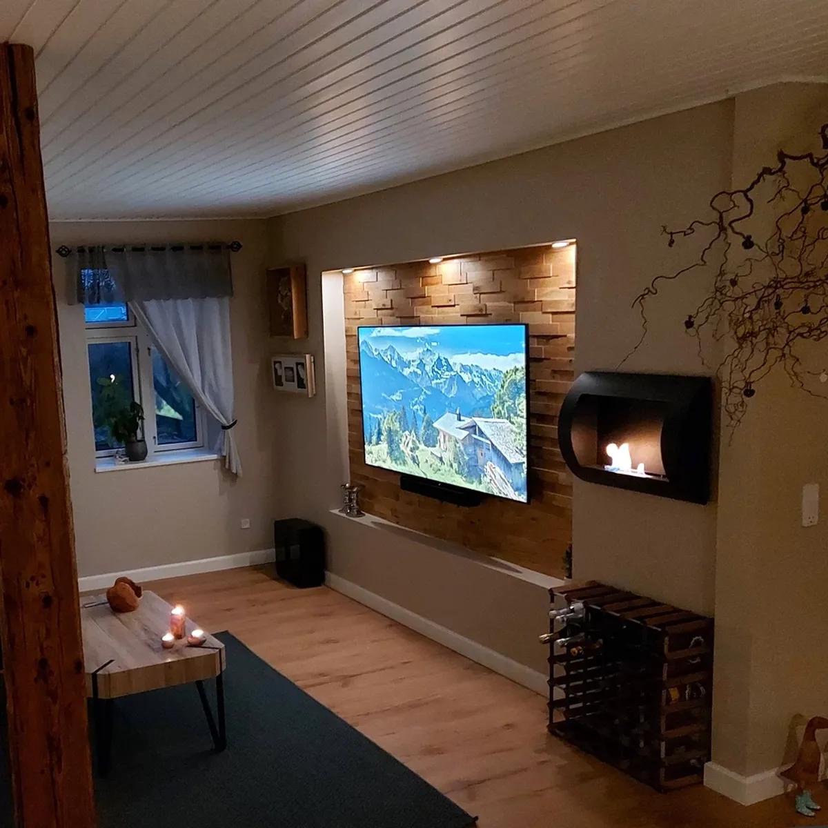CACH Fires Ocean Ethanol Wandkamin Schwarz, 1,75 kW, 0,7 Liter Brenner, bis zu 2 Stunden Brenndauer