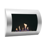 CACH Fires Ozean Bio-Wandkamin, Edelstahl, H: 45 cm x L: 60 cm x B: 13,4 cm, 0,7 l Bioethanol, Brenndauer ca. 1,5-2,5 Stunden, 1,75 kW.