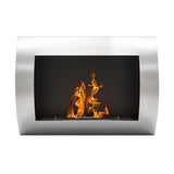 CACH Fires Ozean Bio-Wandkamin, Edelstahl, H: 45 cm x L: 60 cm x B: 13,4 cm, 0,7 l Bioethanol, Brenndauer ca. 1,5-2,5 Stunden, 1,75 kW.